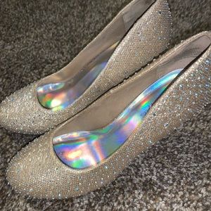 Silver Slipper Rhinestone Heels